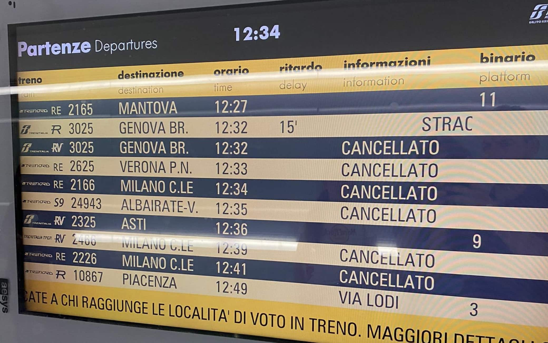 Sciopero Trenitalia, Italo E Trenord Del 13 Luglio, La Lista Dei Treni ...